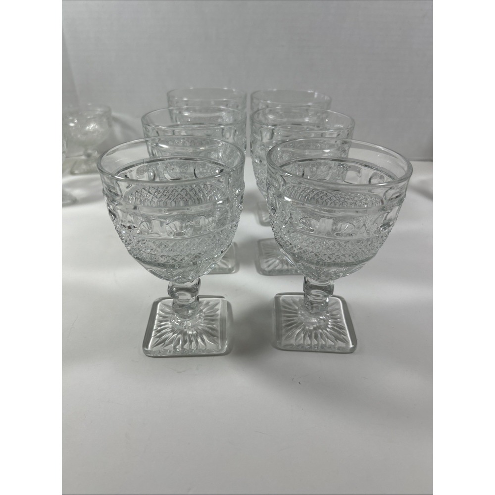 Imperial Glass Ohio Clear Water Goblet Cup Lot 6‎